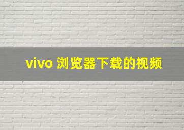 vivo 浏览器下载的视频